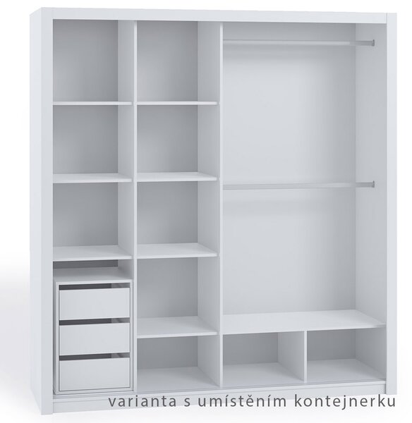 BONO b | šatní skříň | 200 cm | se zrcadlem | bílá