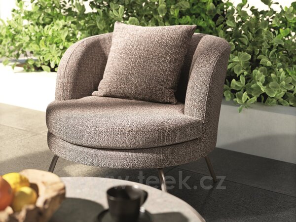Stern Nízké křeslo Noa, Stern, 76x77x71 cm, rám lakovaný hliník černý (black matt), venkovní látka barva Mélange grey, rychleschnoucí výplň, včetně krycí plachty