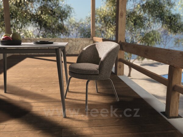 Stern Jídelní křeslo Noa, Stern, 58x70x80 cm, rám lakovaný hliník sand matt, venkovní látka barva Mélange rosé, rychleschnoucí výplň