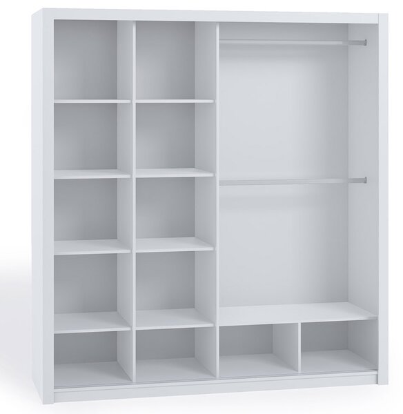 BONO b | šatní skříň | 200 cm | se zrcadlem | bílá
