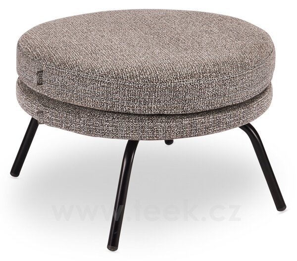 Stern Podnožka Noa, Stern, průměr 64 cm, výška 40 cm, rám lakovaný hliník černý (black matt), venkovní látka barva Mélange grey, rychleschnoucí výplň