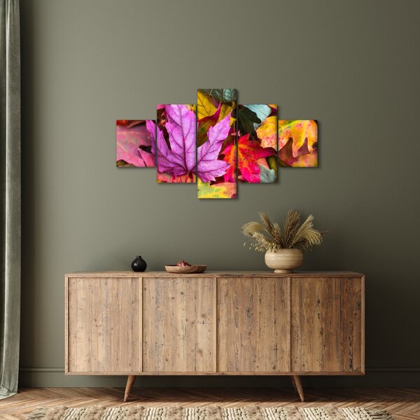 Obraz - podzimní listy (125x70 cm)