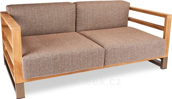 Stern 3-místná pohovka Luc, Stern, 206x105x72 cm, rám lakovaný hliník sand matt a teak, venkovní látka Mélange rosé, rychleschnoucí výplň, včetně krycí plachty