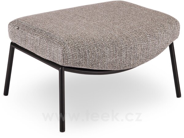 Stern Podnožka Zoe, Stern, 76x55x38 cm, rám lakovaný hliník černý (black matt), venkovní látka barva Mélange grey, rychleschnoucí výplň, včetně krycí plachty