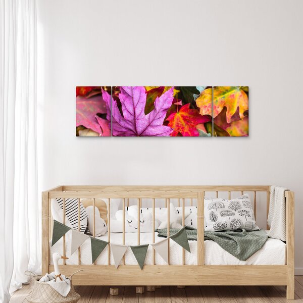 Obraz - podzimní listy (170x50 cm)