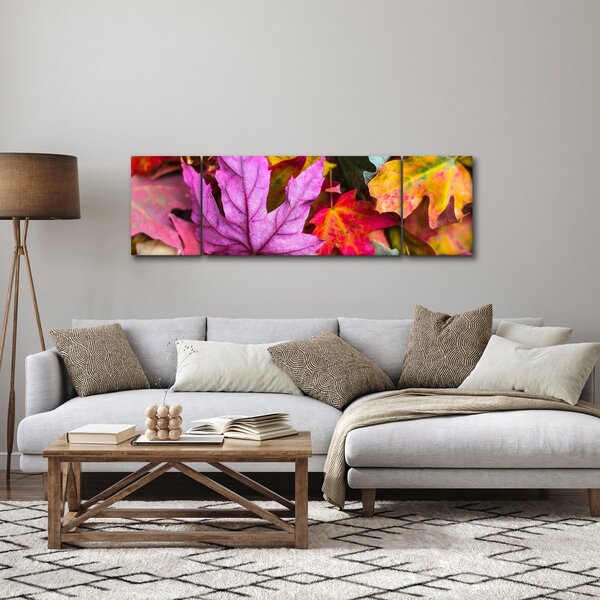 Obraz - podzimní listy (170x50 cm)