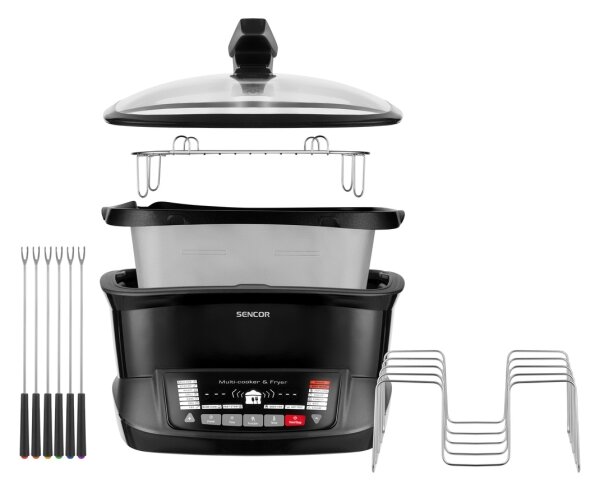 Sencor - Multifunkční fritovací hrnec s příslušenstvím 1800W/230V 18 funkcí 4,8l