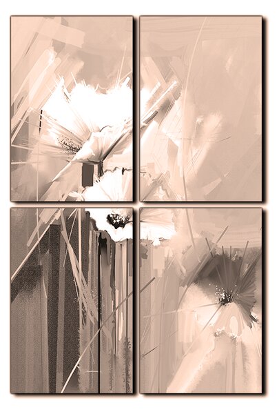 Obraz na plátně - Abstraktní malba, jarní květiny reprodukce- obdélník 7269FE (90x60 cm)
