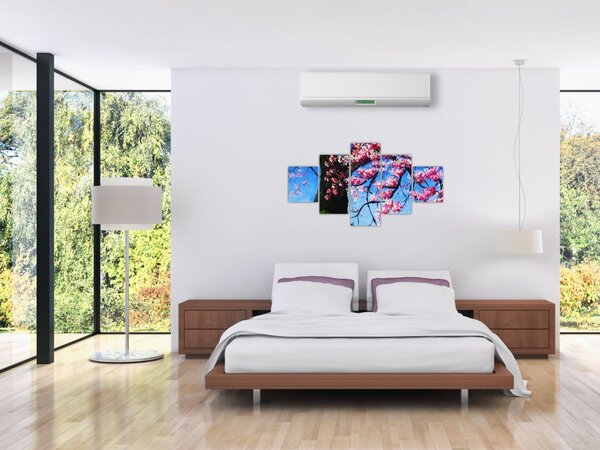 Obraz malované rozkvetlé třešně (125x70 cm)