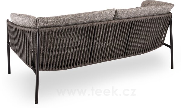 Stern 2,5-místná pohovka Zoe, Stern, 169x77x65 cm, rám lakovaný hliník černý (black matt), lankový výplet barva basalt, venkovní látka barva Mélange grey, rychleschnoucí výplň, včetně krycí plachty
