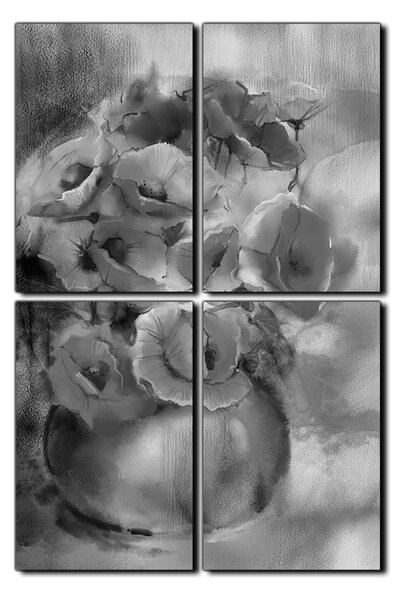 Obraz na plátně - Akvarel, kytice máků, reprodukce- obdélník 7270QE (90x60 cm)