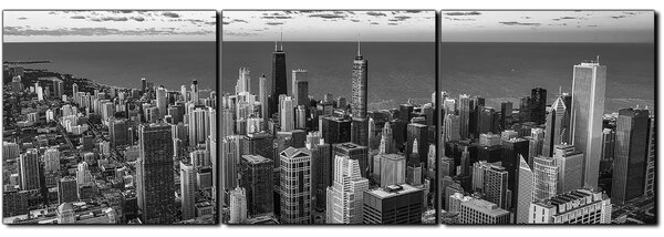 Obraz na plátně - Mrakodrapy v Chicagu- panoráma 5268QB (90x30 cm)