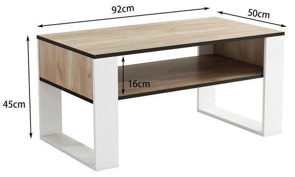 Konferenční stolek Houseland Domini dub craft zlatý/bílý