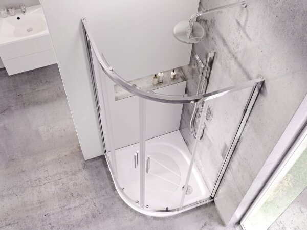 Ravak XA237701010 - Sprchová vanička čtvrtkruhová ELIPSO 90x90 cm bílá
