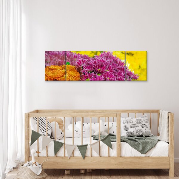 Obraz růžové květiny (170x50 cm)