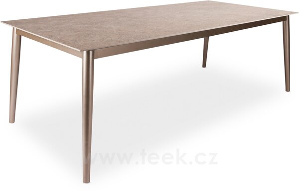 Stern Jídelní stůl Ava, Stern, obdélníkový 220x100x74 cm, rám lakovaný hliník černý (black matt), deska keramika dekor Stone grey