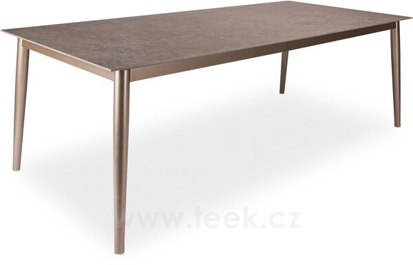 Stern Jídelní stůl Ava, Stern, obdélníkový 220x100x74 cm, rám lakovaný hliník černý (black matt), deska keramika dekor Stone grey