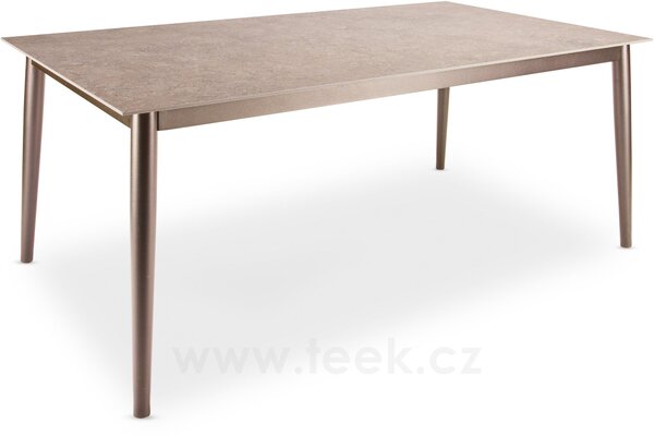 Stern Jídelní stůl Ava, Stern, obdélníkový 180x100x74 cm, rám lakovaný hliník černý (black matt), deska keramika dekor Stone grey