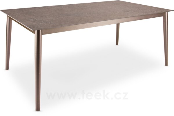 Stern Jídelní stůl Ava, Stern, obdélníkový 180x100x74 cm, rám lakovaný hliník černý (black matt), deska keramika dekor Stone grey
