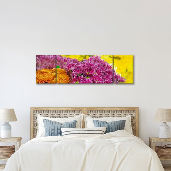 Obraz růžové květiny (170x50 cm)