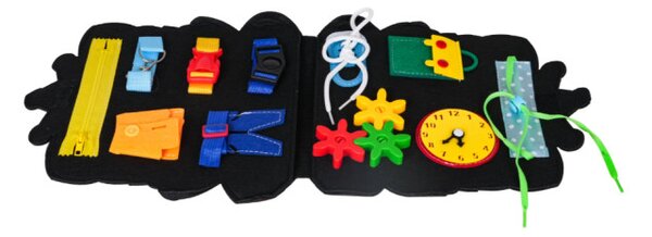 Dětská Montessori manipulační tabule Lev - 11 aktivit