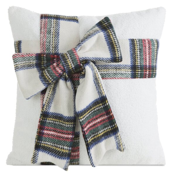 CHLUPATÝ VÁNOČNÍ DEKORAČNÍ POVLAK NA POLŠTÁŘ SCARF 45X45 CM VZOROVANÝ