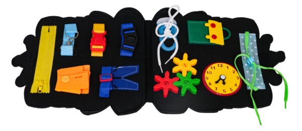 Dětská Montessori manipulační tabule Lev - 11 aktivit