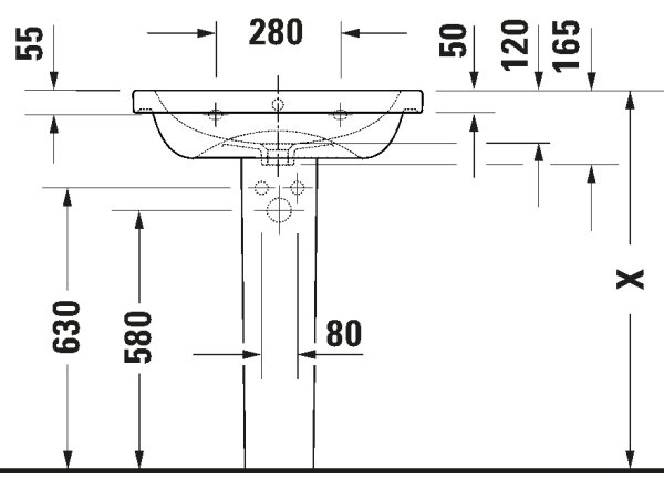 Duravit 23996500002 - Závěsné umyvadlo D-CODE 65x48 cm keramika/lesklá bílá