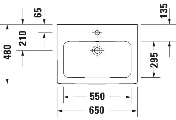 Duravit 23996500002 - Závěsné umyvadlo D-CODE 65x48 cm keramika/lesklá bílá