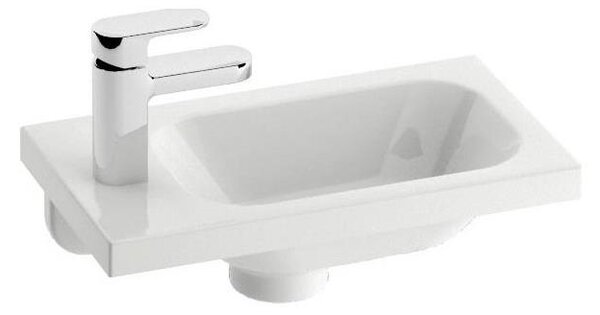 Ravak XJGL1100000 - Závěsné umyvadlo CHROME 40x22 cm litý mramor/bílá