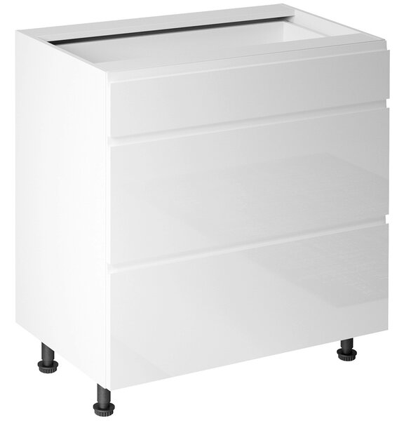 Kuchyňská linka ASPEN b | 180 cm + 340 cm | zásuvky METALBOX | SOKL v CENĚ | bílá lesk