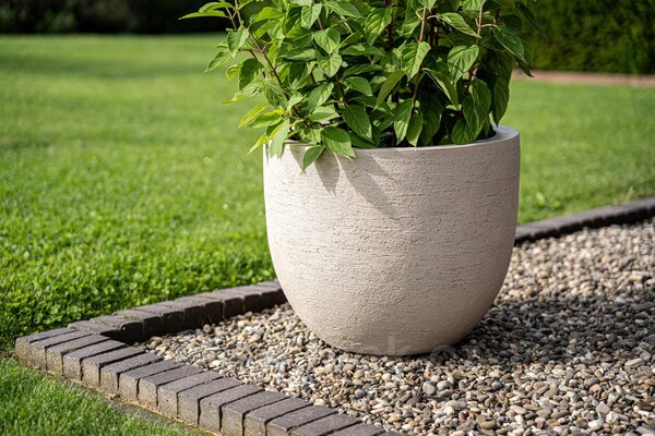 Luca Lifestyle Květináč Terreno New Egg Pot, Luca Lifestyle, průměr 55 cm, výška 46 cm, barva sand