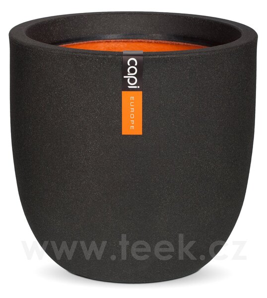 Capi Europe Květináč kulatý Smooth NL, Capi, průměr 54 cm, výška 52 cm, recyklovatelná PE směs, barva black