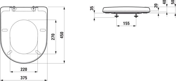 LAUFEN H8939590000001 - Záchodové prkénko SoftClose PRO duroplast/bílá