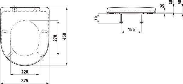LAUFEN H8939580000001 - Záchodové prkénko SoftClose PRO duroplast/bílá