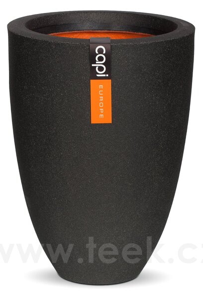 Capi Europe Květináč kulatý Smooth NL, Capi, průměr 36 cm, výška 48 cm, recyklovatelná PE směs, barva black
