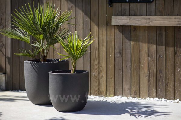 Capi Europe Květináč kulatý Smooth NL, Capi, průměr 54 cm, výška 52 cm, recyklovatelná PE směs, barva black