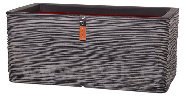 Capi Europe Květináč obdélníkový Rib NL, Capi, 73x39x32 cm, recyklovatelná PE směs, barva anthracite