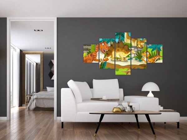 Obraz - Dinosaurie (125x70 cm)