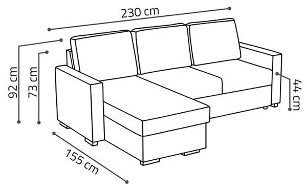 Sedací souprava TOKIO | 230x155 cm | rozkládací + úložný prostor | UNI provedení | VÝBĚR TKANIN