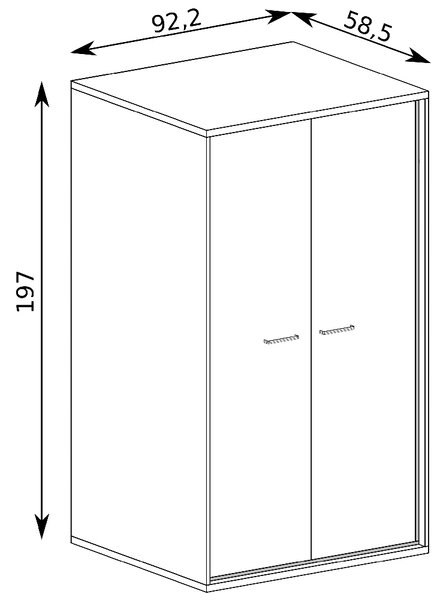 MEDIOLAN | šatní skříň M-1 | 92,2 cm | + KOVOVÉ NOZIČKY | natural hikora