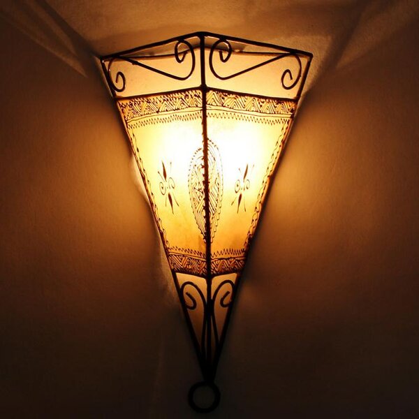 Kožená nástěnná lampa "Emrah"