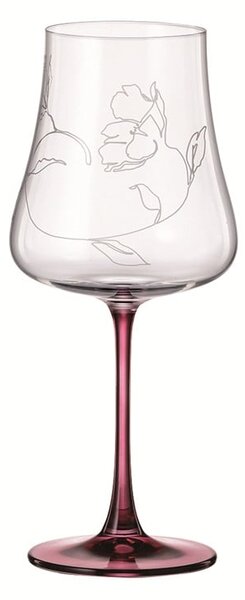 BOHEMIA IDUNA RED FOOT SKLENICE NA VÍNO 650 ML SADA 6 KS