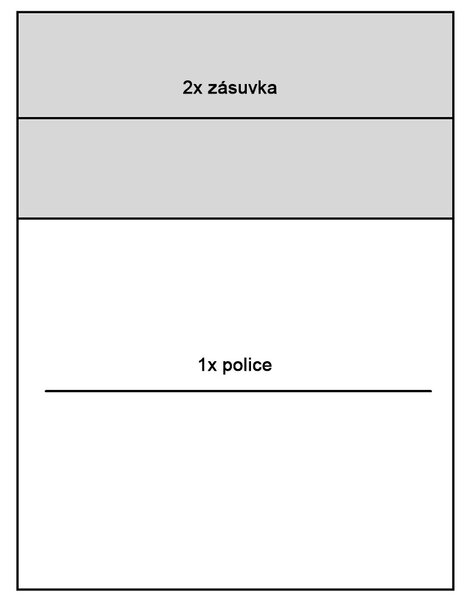 MEDIOLAN | komoda M6 se zásuvkami a policí | 92,2 cm | natural hikora