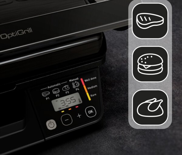 Tefal - Chytrý elektrický gril Tefal OPTIGRILL 2000W/230V