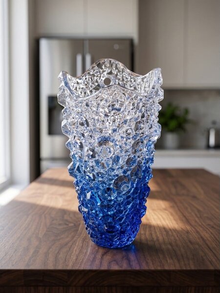 KŘIŠŤÁLOVÁ VÁZA PRESTIGE CRYSTAL NAVI BLUE 300 MM
