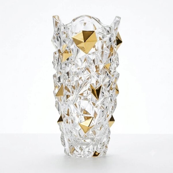 KŘIŠŤÁLOVÁ VÁZA BOHEMIA CLIFF GOLD 300 MM