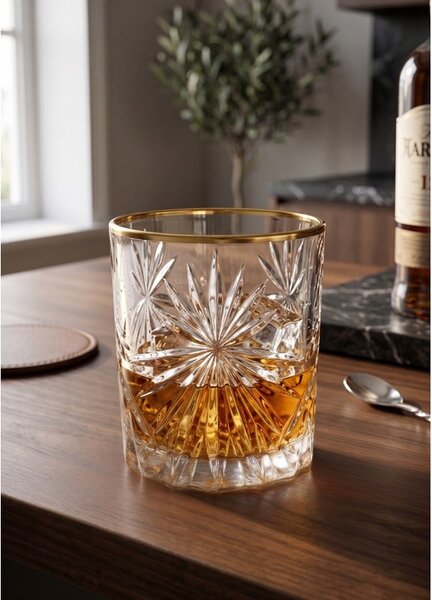 BOHEMIA PRESTIGE FIORE GOLD SKLENICE NA WHISKY 320 ML SADA 6 KS