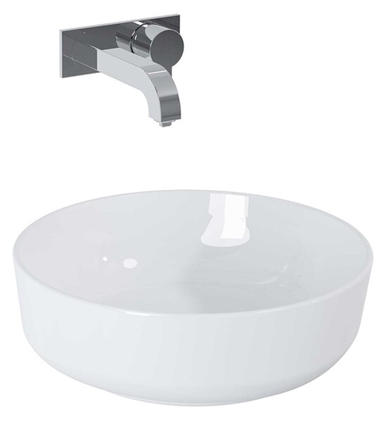 Elita Lorca umyvadlo 41.5x41.5 cm kulatý na pult bílá lesk RE040420048060