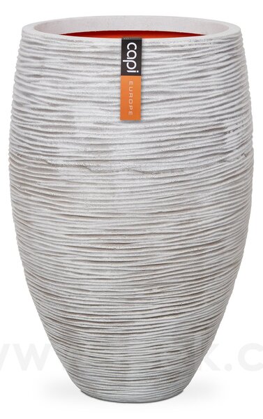 Capi Europe Květináč kulatý Rib NL, Capi, průměr 55 cm, výška 85 cm, recyklovatelná PE směs, barva ivory